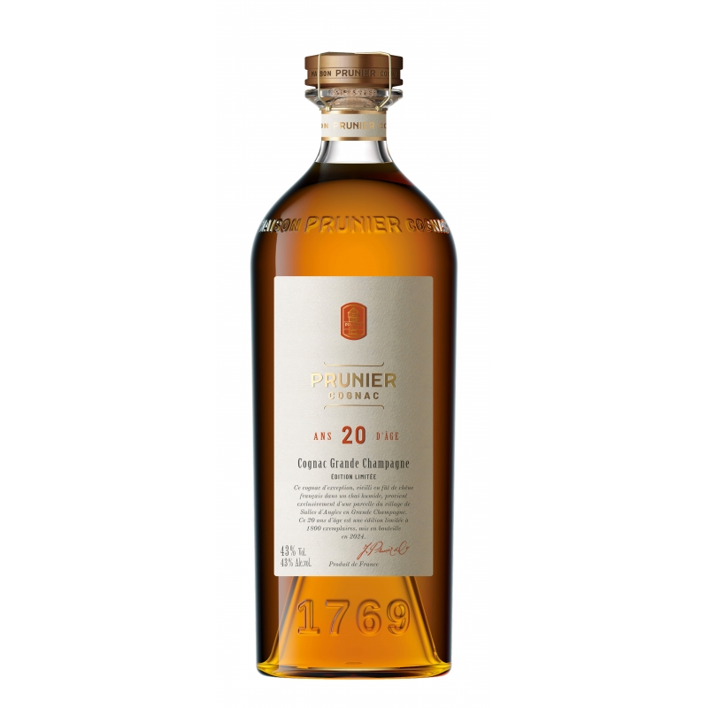 20 Ans d'Age Grande Champagne édition limitée Cognac Prunier